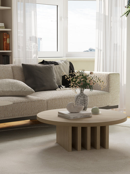Curved Australian-made sofa in Melbourne living room