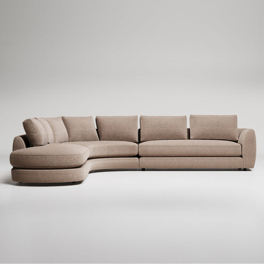 Modular couch in contemporary open-plan living room