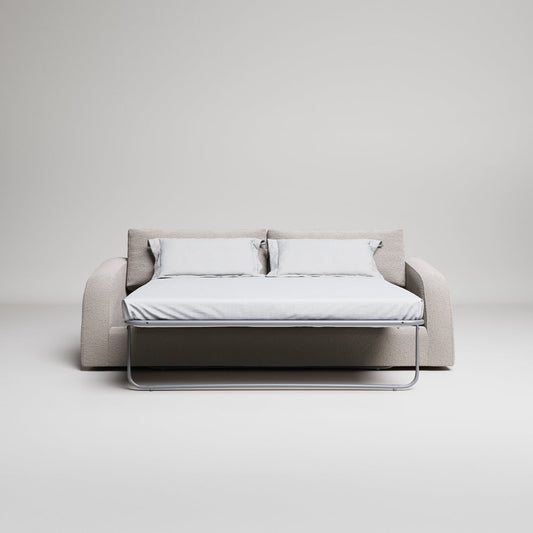 Close-up of premium luxury sofa bed upholstery and cushions
