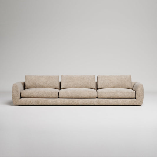 Spacious open-plan area styled with Australian-made local hardwood sofas