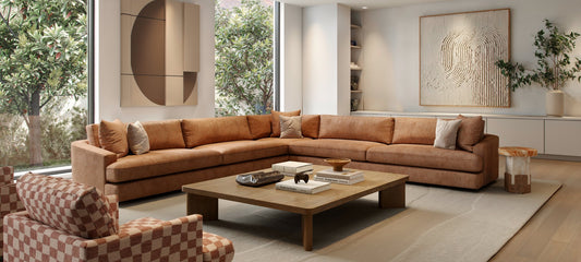 MOMU modular sofa with wide chaise – best modular sofa Australia