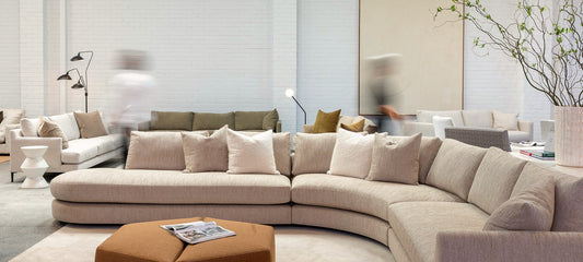 Deep seating modular sofa with premium comfort cushions