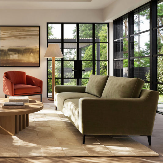 Custom sofa in a small space layout