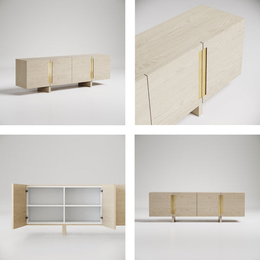 Custom entertainment unit in a modern living room setting