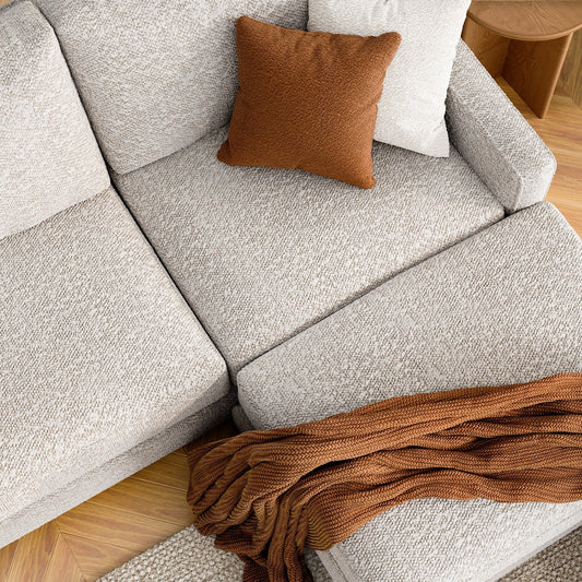 Minimalist sofa in a bright, modern living room