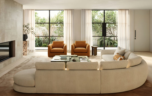 Custom design details on handcrafted hardwood sofa made in Melbourne