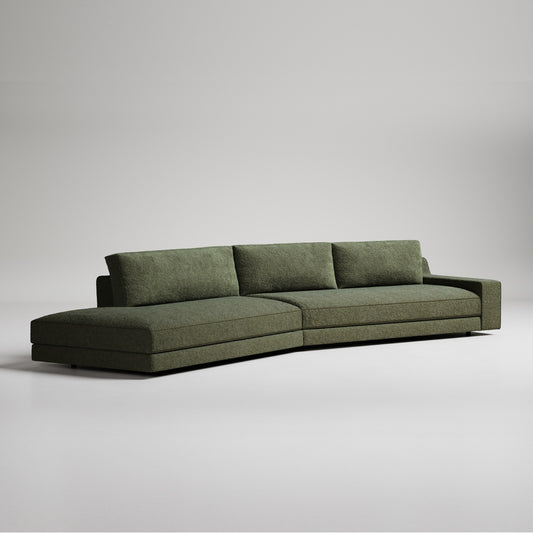 A beautiful picture of the most stunning green modular sofa, the perfect blend of style and comfort.