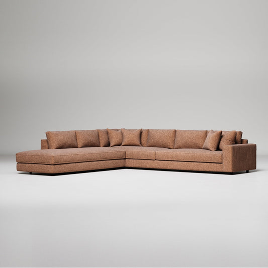 family relaxing on a custom modular sofa with durable fabrics