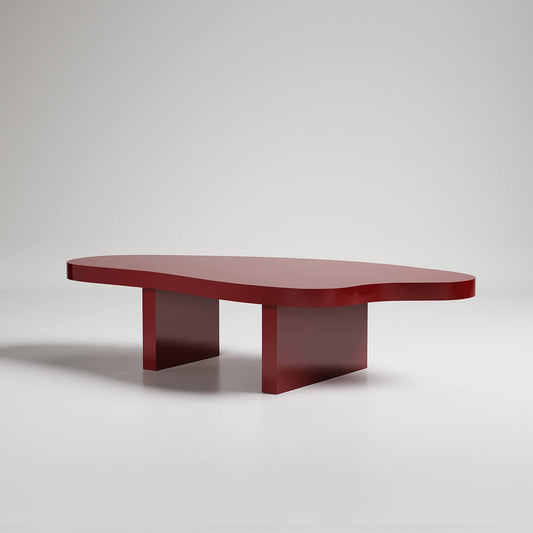 Minimalist floating coffee table with ceramic bowl styling