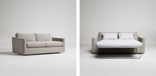 Plush sofa bed in modern Melbourne apartment