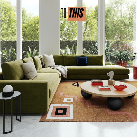 Modular sofa Australia in open-plan living room