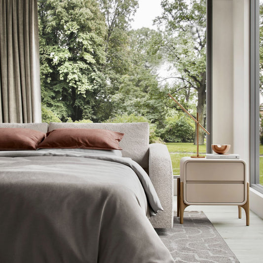 Comfortable sofa bed with memory foam mattress