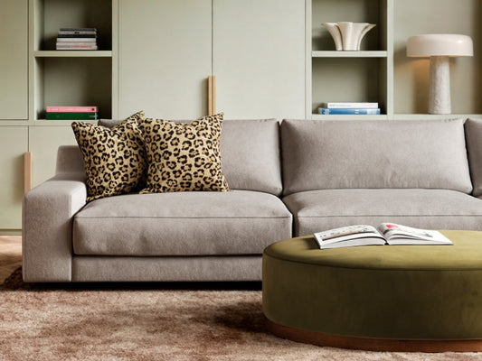 Comfy couch in soft fabric for a modern Melbourne home