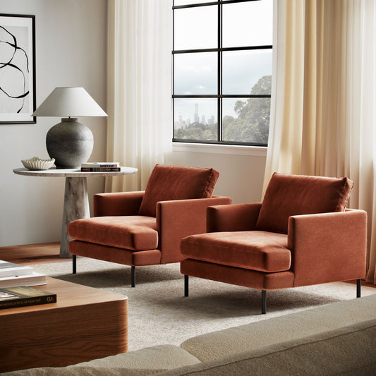 A beautiful picture of modern armchairs Melbourne brings style and comfort home.