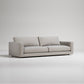 Large light grey sofa with two seat cushions